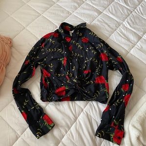 Vintage women rose top